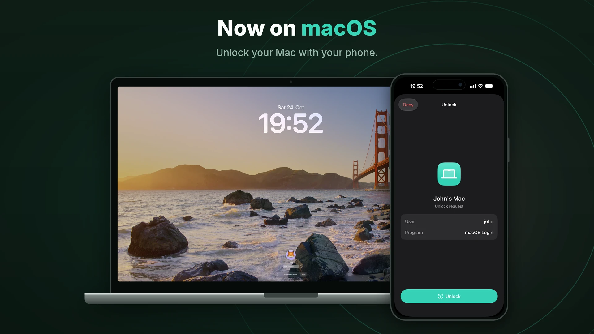 Unlocking the Mac lock screen from an iPhone